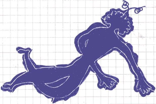 a blue silhouette